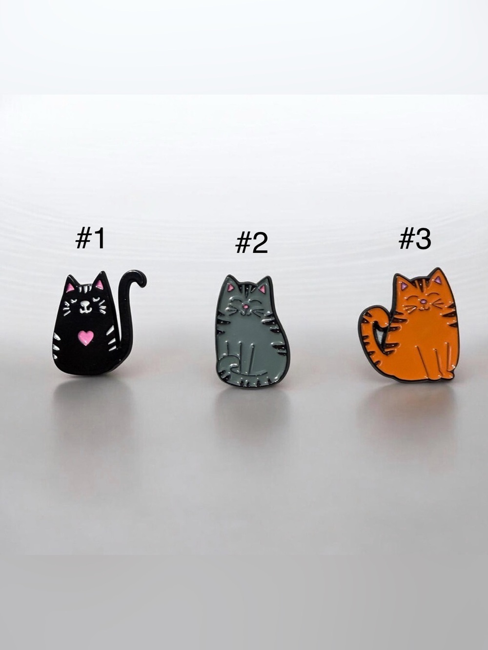 Cat Enamel Pin/Brooch Black, Gray, Orange Cute Cat Lapel Pin NIP/NWOT